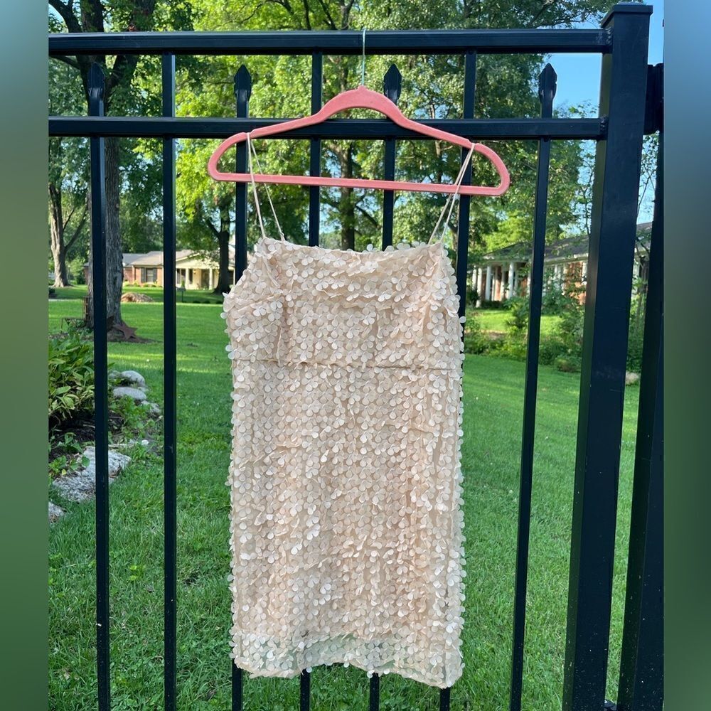 By Anthropologie 3D Floral Embellished Mini Dress NWT - Picture 6 of 10